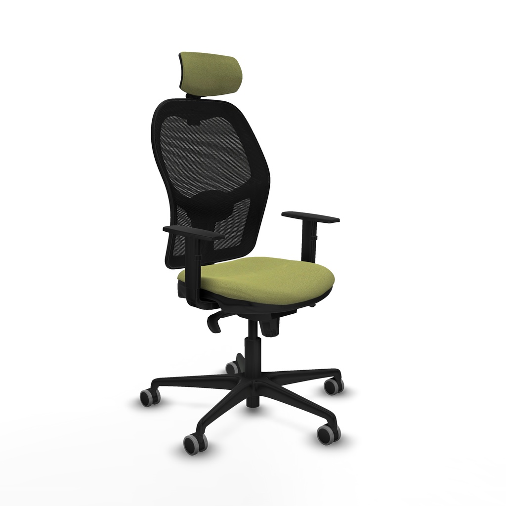 Jorquera sincro malla negra bali verde oliva brazos 1D base nailon cabecero 2D ruedas 65mm engomada