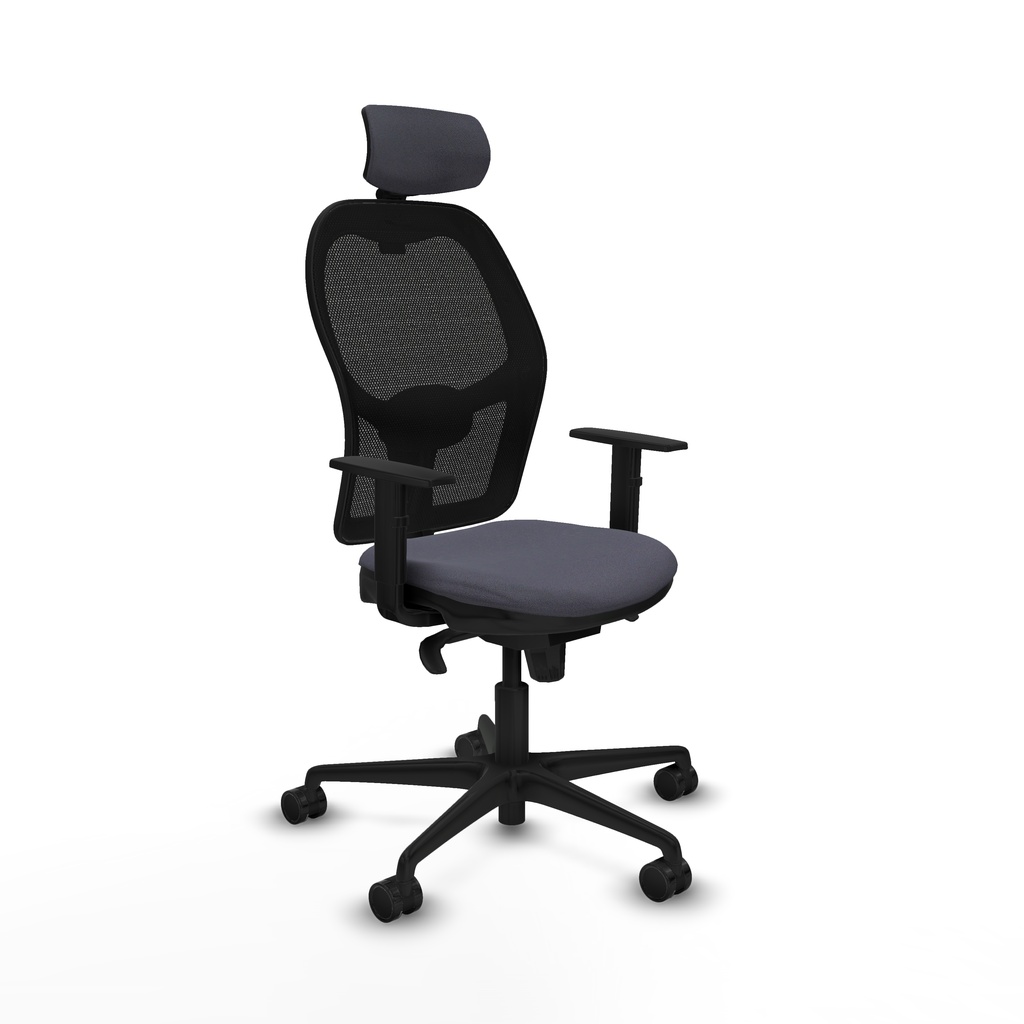 Jorquera sincro malla negra bali gris oscuro brazos 1D base nailon cabecero 2D ruedas 65mm nailon