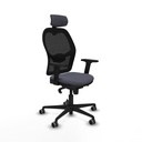 Jorquera sincro malla negra bali gris oscuro brazos 2D base nailon cabecero 2D ruedas 65mm engomada