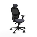 Jorquera sincro malla negra bali gris oscuro brazos 2D base nailon cabecero 2D ruedas 65mm nailon