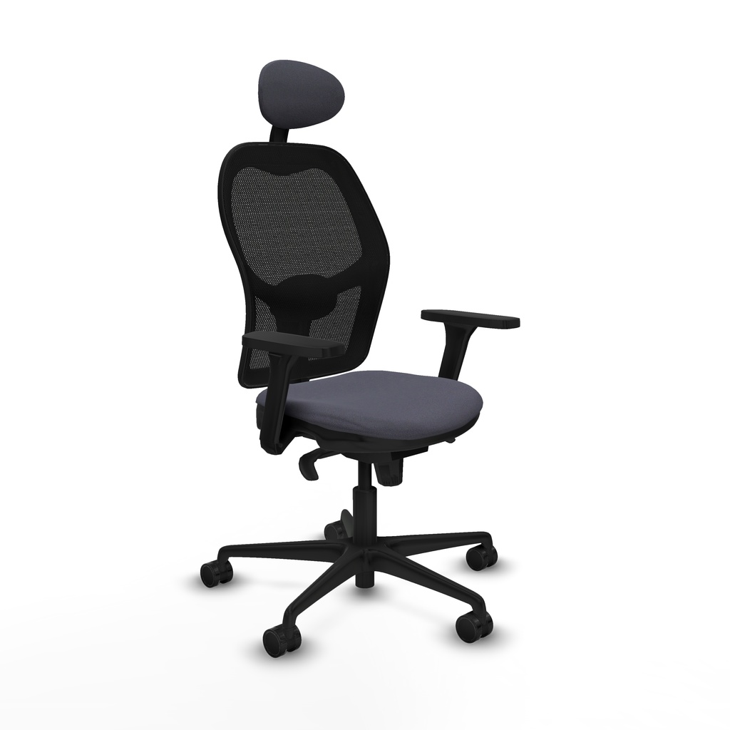 Jorquera sincro malla negra bali gris oscuro brazos 3D base nailon cabecero fijo ruedas 65mm nailon