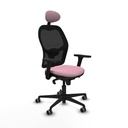 Jorquera sincro malla negra bali rosa brazos 3D base nailon cabecero fijo ruedas 65mm engomada