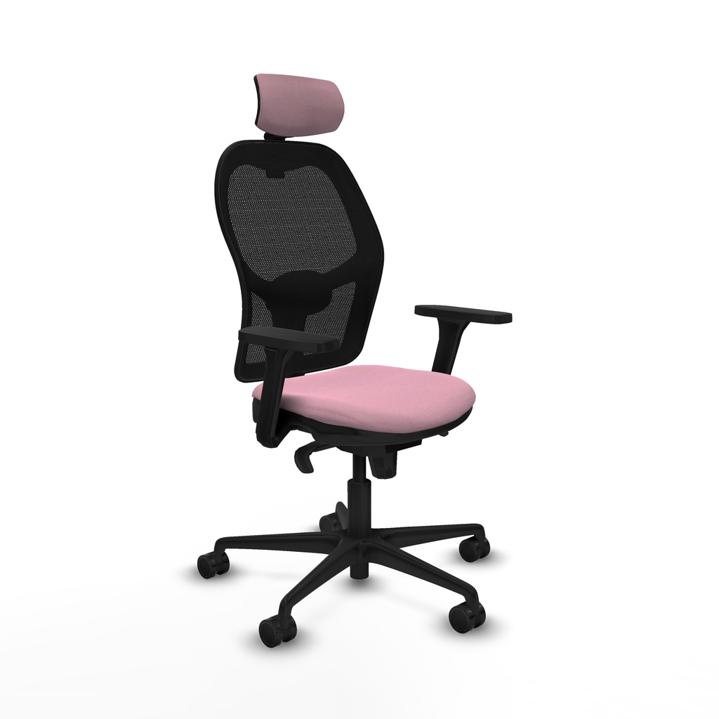 Jorquera sincro malla negra bali rosa brazos 3D base nailon cabecero 2D ruedas 65mm nailon