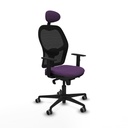 Jorquera sincro malla negra bali morado brazos 1D base nailon cabecero fijo ruedas 65mm engomada