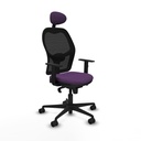 Jorquera sincro malla negra bali morado brazos 1D base nailon cabecero fijo ruedas 65mm nailon