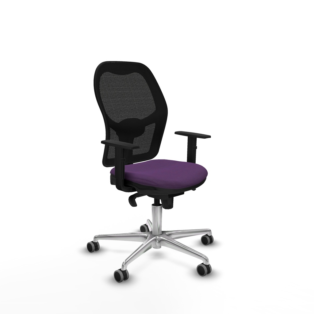 Jorquera sincro malla negra bali morado brazos 1D base aluminio  ruedas 65mm engomada
