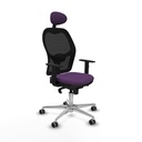Jorquera sincro malla negra bali morado brazos 1D base aluminio cabecero fijo ruedas 65mm engomada