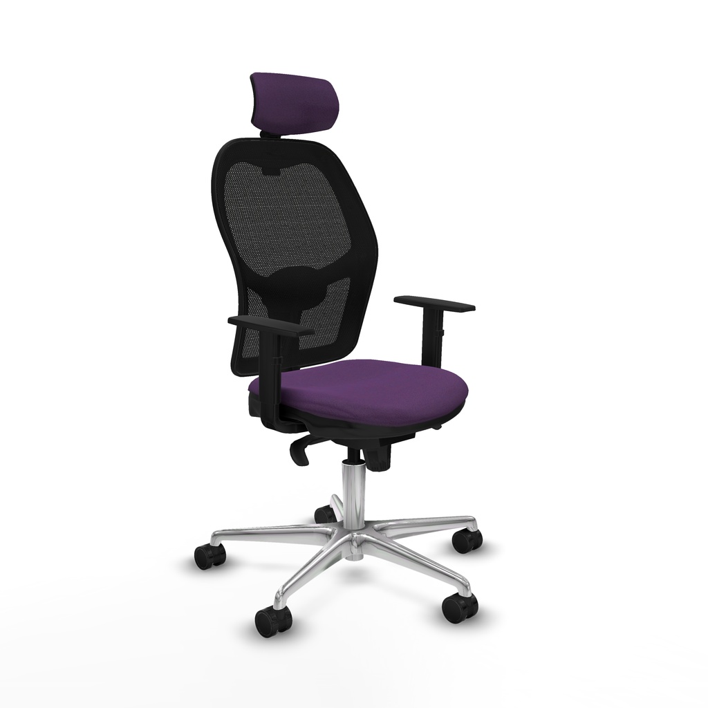 Jorquera sincro malla negra bali morado brazos 1D base aluminio cabecero 2D ruedas 65mm nailon