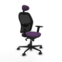 Jorquera sincro malla negra bali morado brazos 2D base nailon cabecero fijo ruedas 65mm nailon