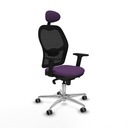 Jorquera sincro malla negra bali morado brazos 2D base aluminio cabecero fijo ruedas 65mm engomada