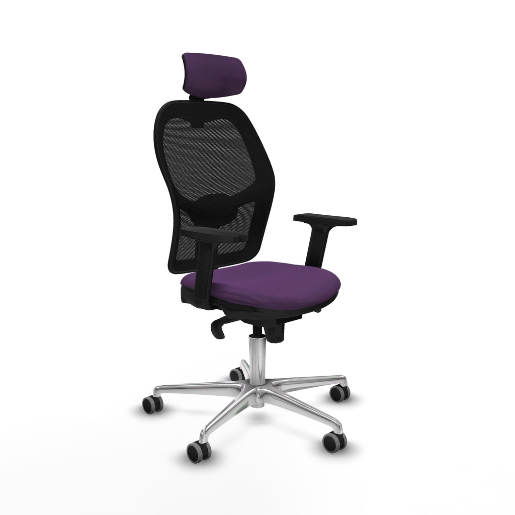 Jorquera sincro malla negra bali morado brazos 2D base aluminio cabecero 2D ruedas 65mm engomada