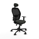 Jorquera sincro malla negra bali negro brazos 1D base nailon cabecero fijo ruedas 65mm nailon