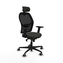 Jorquera sincro malla negra bali negro brazos 2D base nailon cabecero 2D ruedas 65mm engomada