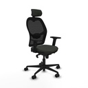 Jorquera sincro malla negra bali negro brazos 2D base nailon cabecero 2D ruedas 65mm nailon