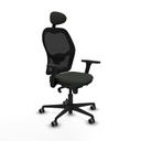 Jorquera sincro malla negra bali negro brazos 3D base nailon cabecero fijo ruedas 65mm engomada