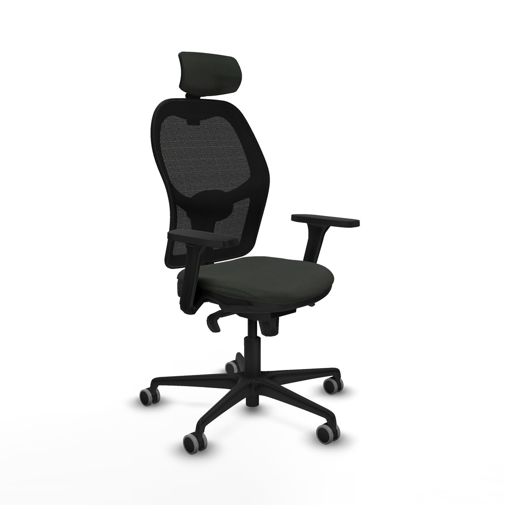 Jorquera sincro malla negra bali negro brazos 3D base nailon cabecero 2D ruedas 65mm engomada