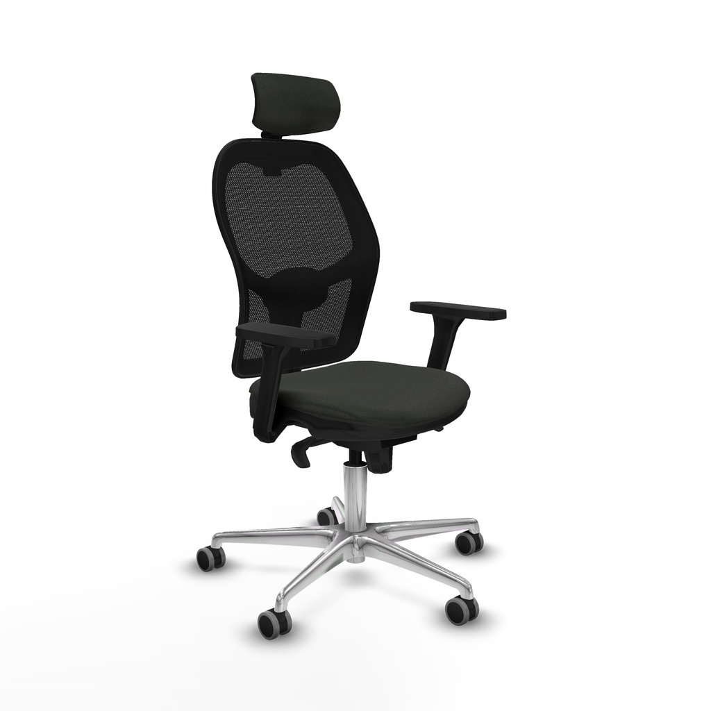 Jorquera sincro malla negra bali negro brazos 3D base aluminio cabecero 2D ruedas 65mm engomada