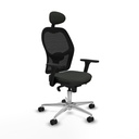 Jorquera sincro malla negra bali negro brazos 3D base aluminio cabecero fijo ruedas 65mm nailon