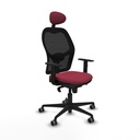 Jorquera sincro malla negra bali granate brazos 1D base nailon cabecero fijo ruedas 65mm engomada