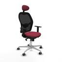 Jorquera sincro malla negra bali granate brazos 1D base aluminio cabecero fijo ruedas 65mm engomada