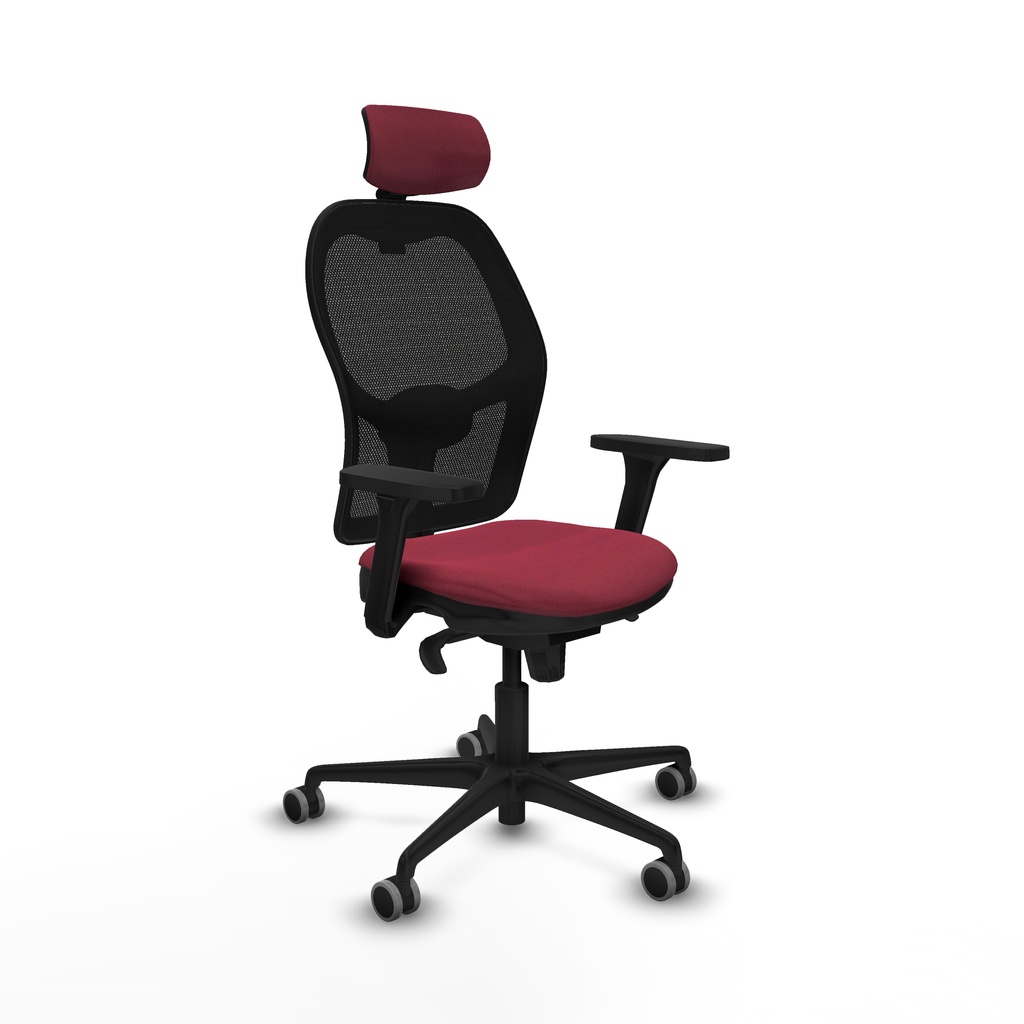 Jorquera sincro malla negra bali granate brazos 3D base nailon cabecero 2D ruedas 65mm engomada