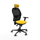 Jorquera sincro malla negra similpiel amarillo brazos 3D base nailon cabecero 2D ruedas 65mm engomada