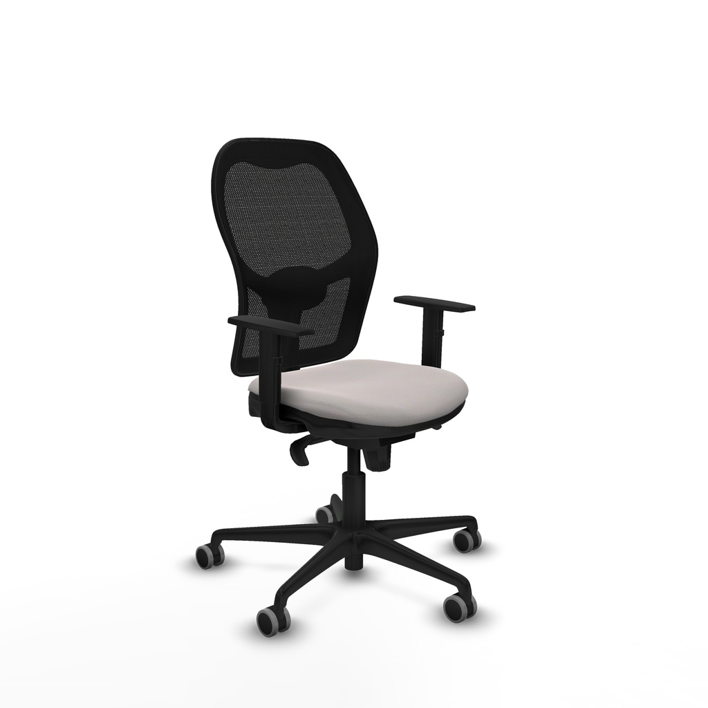 Jorquera sincro malla negra similpiel blanco brazos 1D base nailon  ruedas 65mm engomada