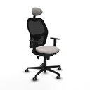 Jorquera sincro malla negra similpiel blanco brazos 1D base nailon cabecero fijo ruedas 65mm engomada