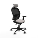 Jorquera sincro malla negra similpiel blanco brazos 2D base nailon cabecero 2D ruedas 65mm engomada