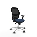 Jorquera sincro malla negra similpiel azul marino brazos 2D base aluminio  ruedas 65mm engomada
