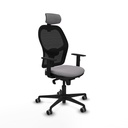 Jorquera sincro malla negra similpiel gris brazos 1D base nailon cabecero 2D ruedas 65mm engomada