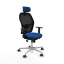 Jorquera sincro malla negra similpiel azul brazos 1D base aluminio cabecero 2D ruedas 65mm engomada