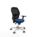Jorquera sincro malla negra similpiel azul brazos 3D base aluminio  ruedas 65mm engomada