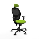 Jorquera sincro malla negra similpiel pistacho brazos 1D base nailon cabecero 2D ruedas 65mm engomada