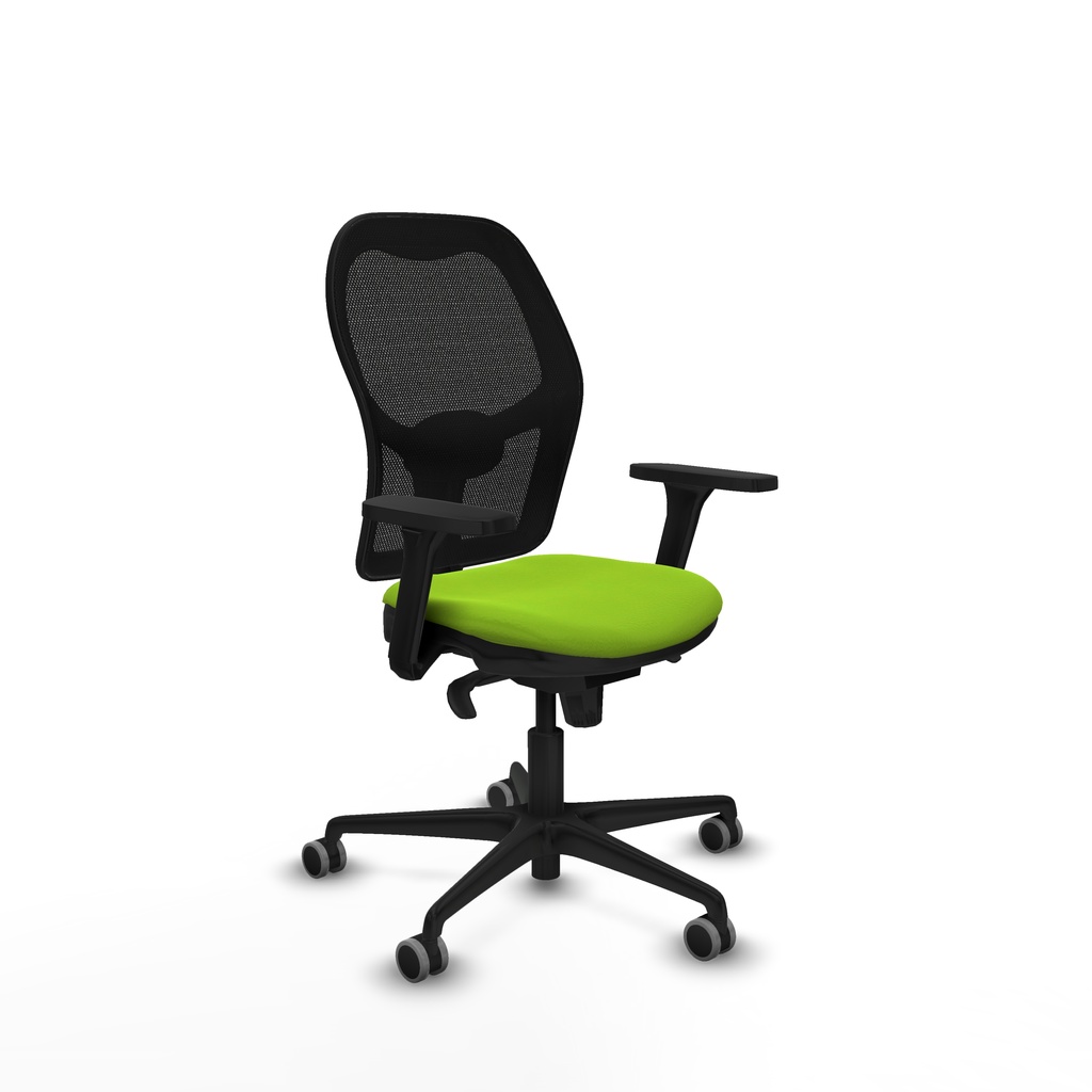 Jorquera sincro malla negra similpiel pistacho brazos 3D base nailon  ruedas 65mm engomada