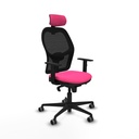 Jorquera sincro malla negra similpiel rosa brazos 1D base nailon cabecero 2D ruedas 65mm engomada