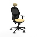 Jorquera sincro malla negra similpiel crema brazos 1D base nailon cabecero fijo ruedas 65mm engomada