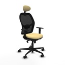 Jorquera sincro malla negra similpiel crema brazos 1D base nailon cabecero fijo ruedas 65mm nailon