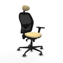 Jorquera sincro malla negra similpiel crema brazos 3D base nailon cabecero fijo ruedas 65mm engomada