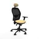 Jorquera sincro malla negra similpiel crema brazos 3D base nailon cabecero fijo ruedas 65mm nailon