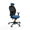 Jorquera sincro malla negra similpiel azul claro brazos 1D base nailon cabecero 2D ruedas 65mm engomada