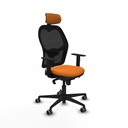 Jorquera sincro malla negra similpiel naranja brazos 1D base nailon cabecero 2D ruedas 65mm engomada
