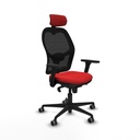 Jorquera sincro malla negra similpiel rojo brazos 3D base nailon cabecero 2D ruedas 65mm engomada