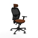 Jorquera sincro malla negra similpiel marrón brazos 3D base nailon cabecero 2D ruedas 65mm engomada
