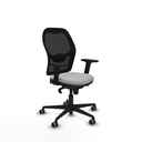 Jorquera sincro malla negra similpiel gris claro brazos 2D base nailon  ruedas 65mm engomada
