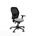 Jorquera sincro malla negra similpiel gris claro brazos 3D base nailon  ruedas 65mm engomada