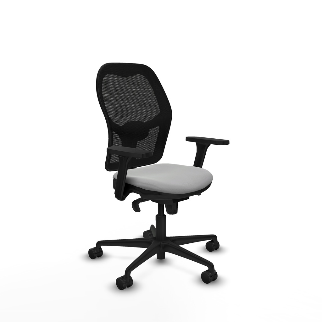 Jorquera sincro malla negra similpiel gris claro brazos 3D base nailon  ruedas 65mm nailon