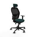 Jorquera sincro malla negra similpiel verde botella brazos 1D base nailon cabecero 2D ruedas 65mm engomada