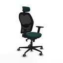 Jorquera sincro malla negra similpiel verde botella brazos 2D base nailon cabecero 2D ruedas 65mm engomada