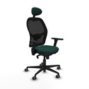Jorquera sincro malla negra similpiel verde botella brazos 3D base nailon cabecero fijo ruedas 65mm engomada